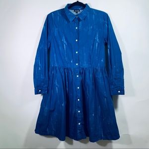 Steven Alan Blue Chambray Button Long Sleeve Dress